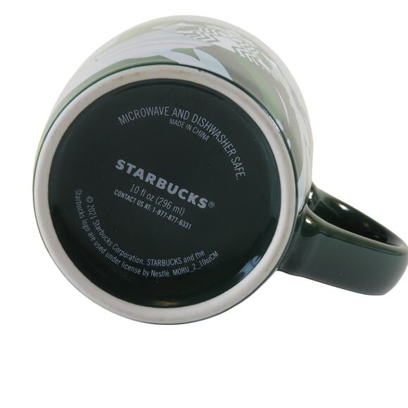 Starbucks Coffee Mug 10oz Abstract Art Ceramic Mug 2021 Green Blue - Picture 6 of 12